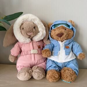 AUTHENTIC Jellycat Snow Suit Bunny & Bear Set of 2 NWT - Fast Shipping!